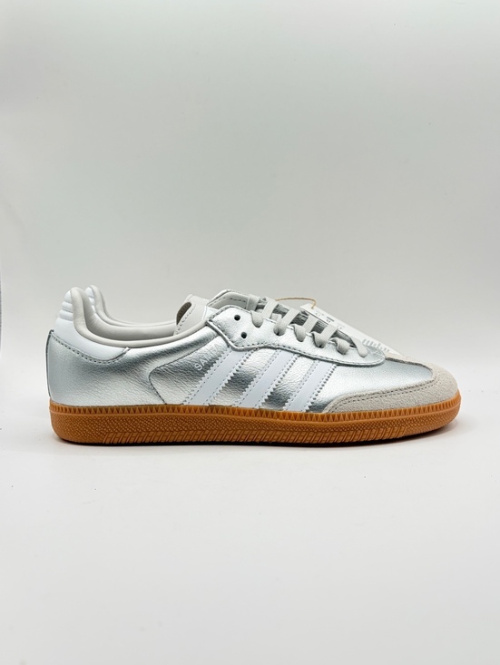adidas Shoes - Adidas OG Samba Silver Metallic White Leather Sneakers Size 5.5/6.5 Womens